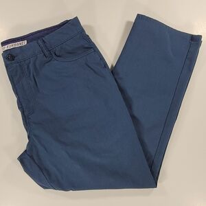 Johnnie-O Prep-Performance Pants Mens 38x28 Marin Golf Stretch Chino Blue Khaki